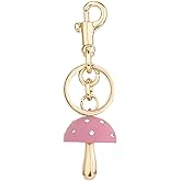 ZACAGO Mushroom Bag Charm Keychain with Smaller Crystals Cute Purse Accessory for Women