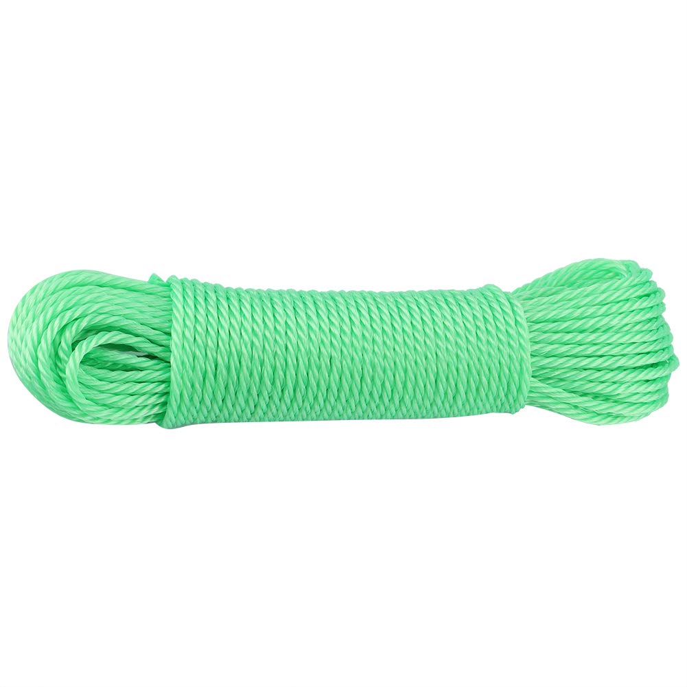 TOPINCN Nylon clothesline, Nylon Poly Rope DIY Knitting String Long Clothes Line 20m for Gardening Camping Outdoors(green)