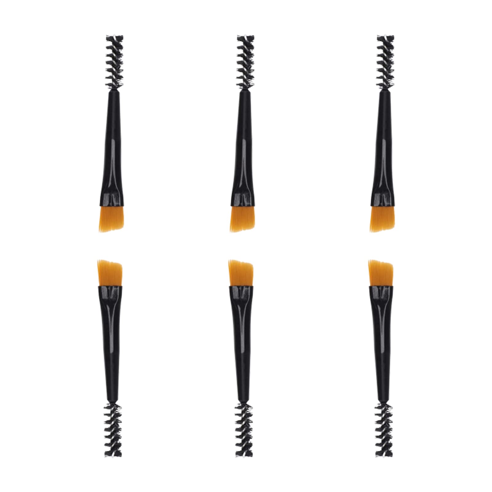 Duo Eyebrow Brush Synthetic Bristles Eyelash Brush Mini Angled Eye Brow Brush and Spoolie Brush for Precision Application, Shaping and Blending