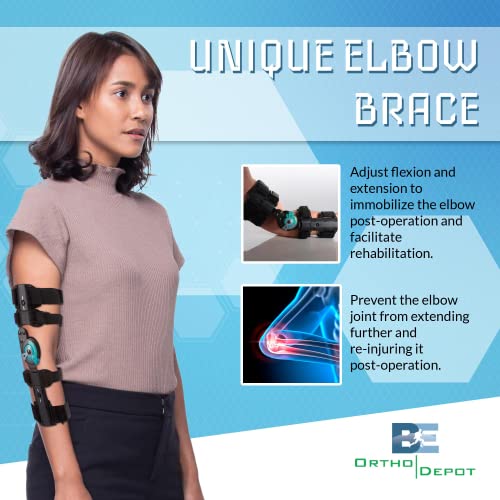 DLX Range of Motion Post Operative Elbow Brace for Adult, Adjustable