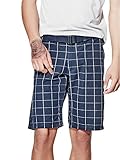 GUESS Men's Thae Plaid Flat-Front Shorts