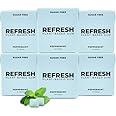 Refresh Gum, Sugar Free, Natural, Xylitol, Long Lasting Chewing Gum, Natural Flavors & Organic Ingredients, Plant-Based, Low Calorie, Non GMO, Plastic & Gluten Free, Vegan, Peppermint, 12 Pcs, 6 Pck