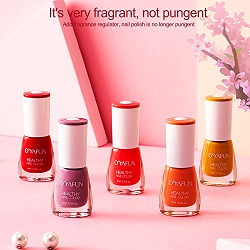 40 Colors Nail Polish Eco-Friendly Easy Peel Off & Quick Dry Water Based Nail Polish 8ml, Removable Gel Nail Polish for Starter DIY Nail Art(#01)