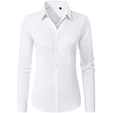 Button Down Shirts for Women Wrinkle Free Dress Shirt Classic Fit Long Sleeve Casual Business Blouse Work