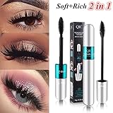 2In 1 Mascara XUANOU 3D Fiber Mascara Long Black Lash Eyelash Extension Waterproof Eye Makeup Extension Tool