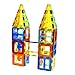 Mag Genius Magnet Tiles - Clear Magnetic 3D Building Blocks - Educational Toys, Games, Activities, Puzzles - Creativity, Motor Skills, Learning Shapes - Storage Bin, 2 Car Base, 182pcs, 17 Click-Ins