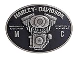 Harley-Davidson Men's Hot Rod V-Twin Belt Buckle, Antique Nickel HDMBU11094