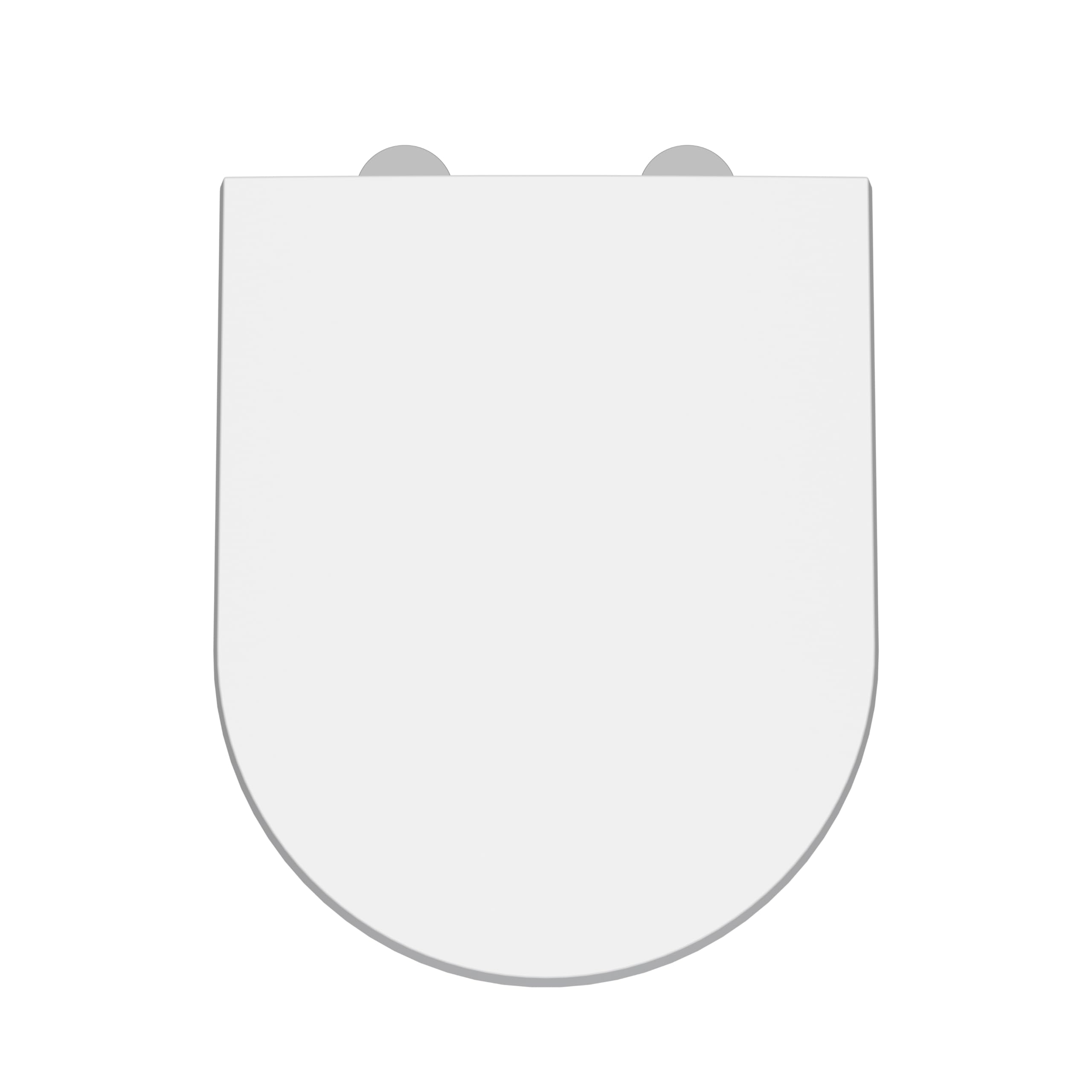 nuie NTS007 | Modern Bathroom Luxury D Shaped Soft Close Top Fix Toilet Seat, 450mm x 370mm, White