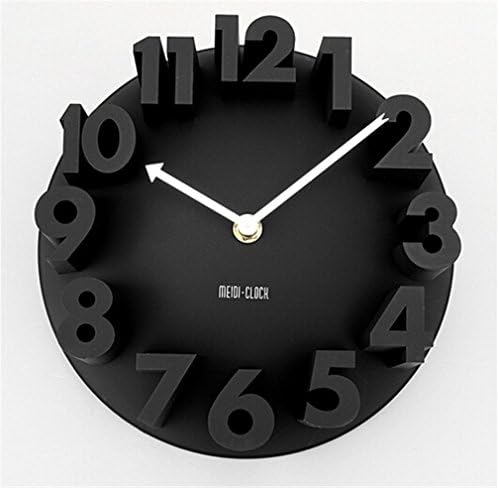 liveleafa 4 Colors Excellent 3D Home Decor Fashion Modern Art Decorative Dome Round Wall Clock Watch Bell Black