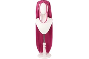 ELETON Demon Costume Halloween Cosplay Costume Long Straight Hair Accessory for Girl Women (Pink - Mira)