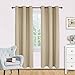 NICETOWN Thermal Room Darkening Draperies Curtains, Thermal Insulated Grommet Room Darkening Drape Panels for Bedroom (Biscotti Beige, 2 Panels, W42 x L72 -Inch)