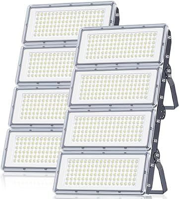 400W Faretto LED da Esterno - 2 Pezzi 40000LM Super Luminoso Faro LED Esterno con Trasformatore, 7000k Bianca Fredda Luce Esterna, Impermeabile IP67 Faretti per Garage, Cortili, Stadi, Fabbriche