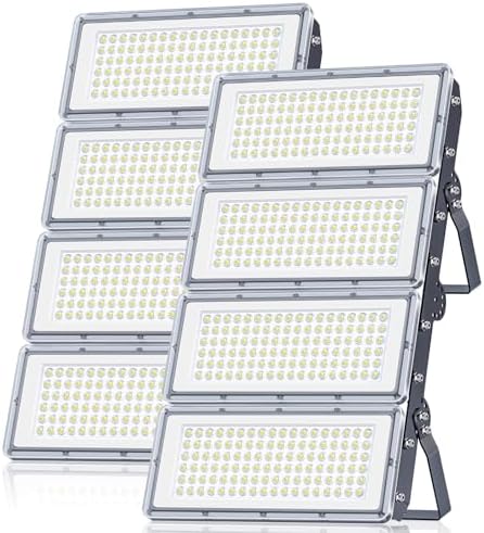 400W Faretto LED da Esterno - 2 Pezzi 40000LM Super Luminoso Faro LED Esterno con Trasformatore, 7000k Bianca Fredda Luce Esterna, Impermeabile IP67 Faretti per Garage, Cortili, Stadi, Fabbriche