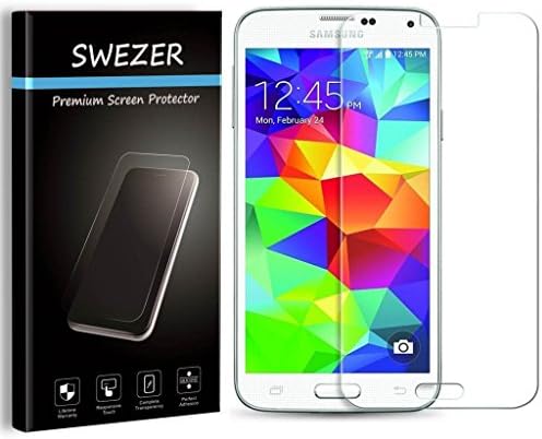 [2-Pack] For Samsung Galaxy S5 - Swezer Tempered Glass Screen Protector, 9H, Anti-Chip Edge, Anti-Bubble, Anti-Fingerprint