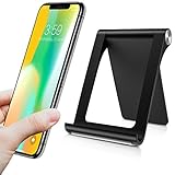 Cell Phone Stand for Desk, TORRAS ABS Adjustable Desktop Cradle Stand Holder for iPhone X / 8 / 7 / 6 Plus, Kindle, iPad, Mobile Phone and Tablets (Up to 8 inch) - Black