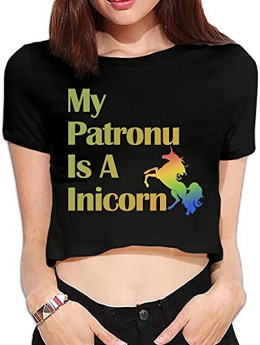 PolkBro My Patronu Is A Inicorn Sexy Womens Cropped Tops Tees Short T-shirt Blouse Clubwear