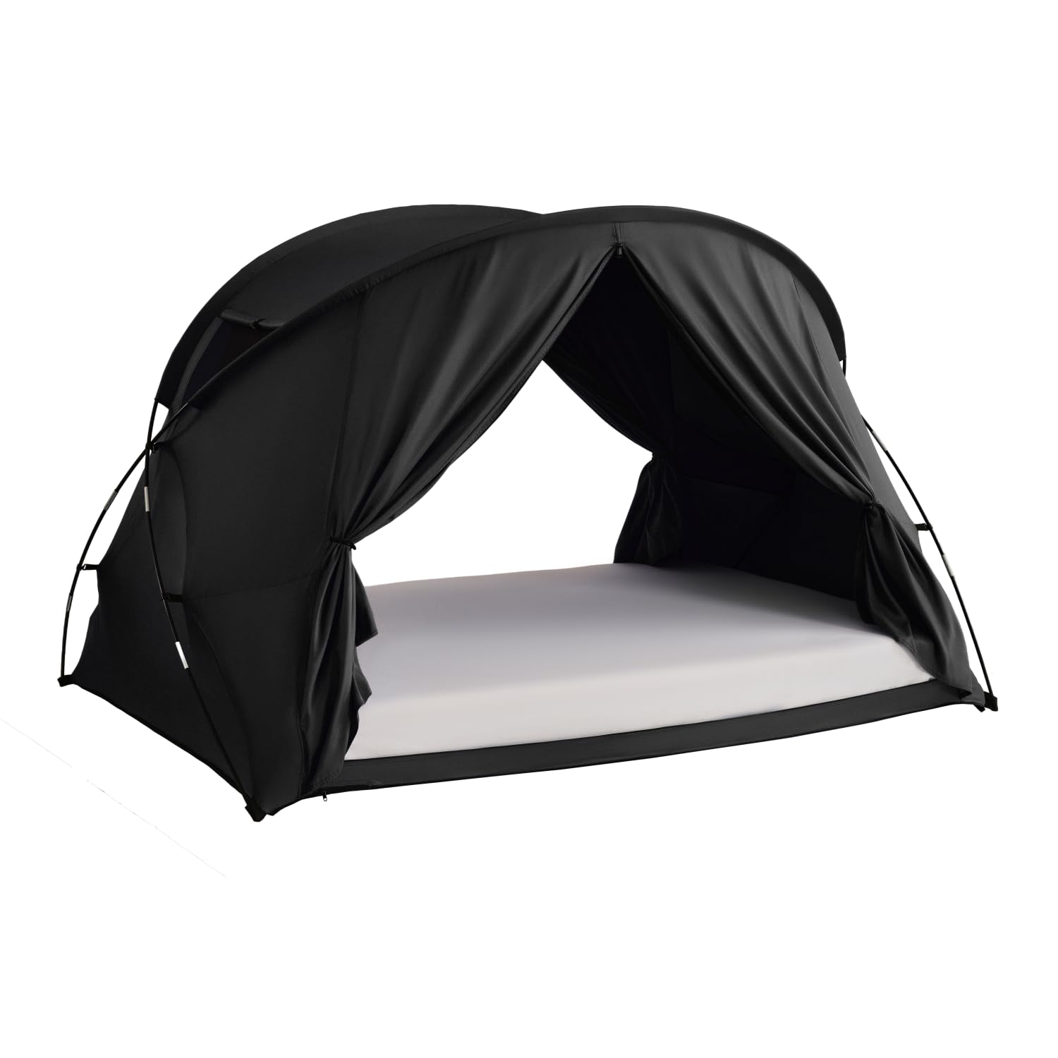 Photo 1 of Black Privacy Sleep Twin Size Bed Tent for Adults Kids, Foldable Blackout 90% Canopy Tents with Breathable Mesh Windows and Net Doors Curtains
