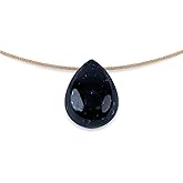 Sól N Touch Intentions N’ Touch Series - Gemstone Necklaces for Women - Pear Cut Cabochon Cute Necklaces Gifts for Women & Teens - 17"-19" long Nylon-coated Monofilament 0.03" thick Cord