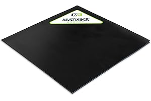 MATNIKS Nitrile Rubber Sheet (NBR) -12in x12in x 1/8” Thick, Fuel and Oil Resistant, Shore A60 Hardness, Black Smooth Finish,