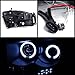 Xtune 2006-2008 Dodge Ram Twin Halo LED Projector Headlights Black Head Lights Lamp Pair Left+Right 2007