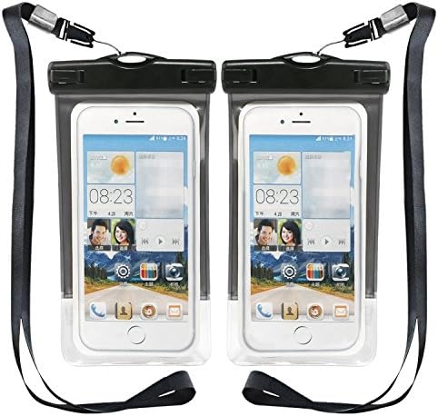 Phone Waterproof Case Universal Water Proof Cell Phone Bag Pouch with Armband Neck Strap for iPhone 7 6s 6 Plus SE 5s Note 5 4 S7 Edge Pixel XL LG G4 G5 G3 Huawei &amp; Other Devices up to 6" [2 Pack]