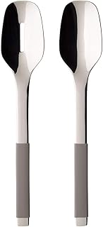 Villeroy und Boch - S+ Taupe Salatbesteck, 2 tlg., 31 x 13 x 3 cm, für bis zu 6 Personen, Edelstahl/Silikongriff in Taupe, spülmaschinengeeignet