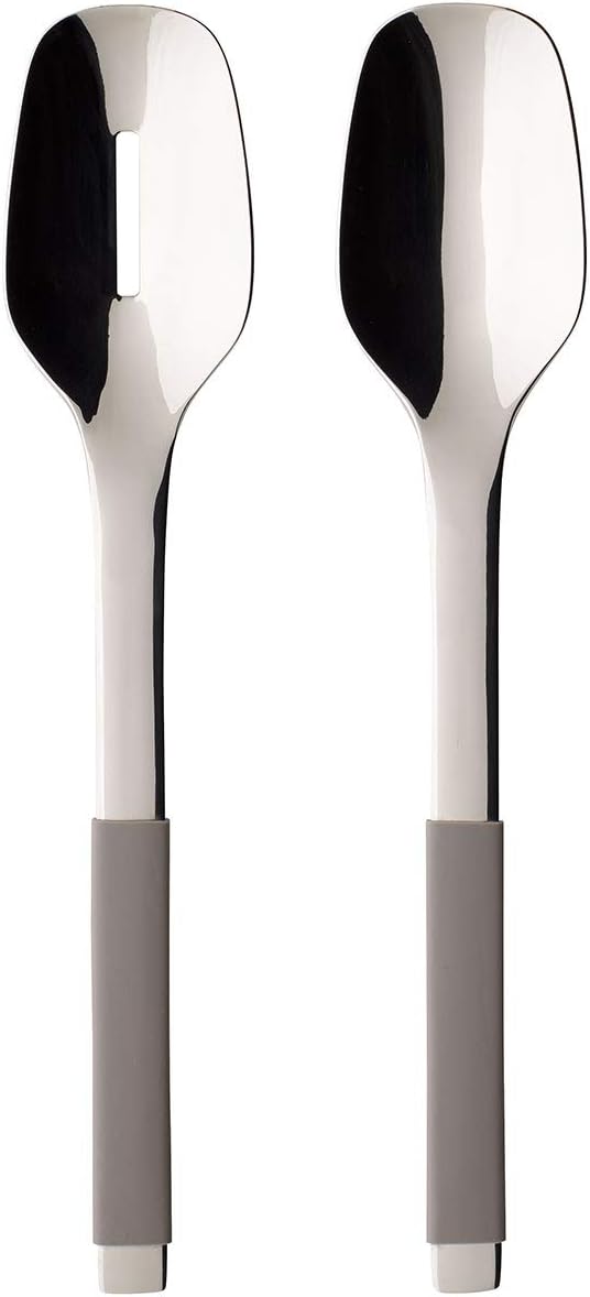 Villeroy und Boch - S+ Taupe Salatbesteck, 2 tlg., 31 x 13 x 3 cm, für bis zu 6 Personen, Edelstahl/Silikongriff in Taupe, spülmaschinengeeignet