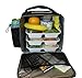 Insulated Lunch Bag for Men Women Adult Large Lunch Box by LeDish - Black Square Cooler Tote Bag with Adjustable Shoulder Strap and pockets - Best Reusable Lunchbox