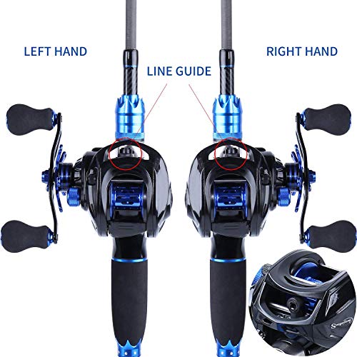 Sougayilang Angelrolle und Angelruten-Combos, 24-Tonnen-Angelruten mit Baitcastingrolle, 7.0: 1-Ausrüstung für die Reise – Bild 5