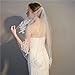 RULTA 1 Tier Lace Appliques Bridal Veil Crystal Beaded Tulle Wedding Veils with Comb (white)