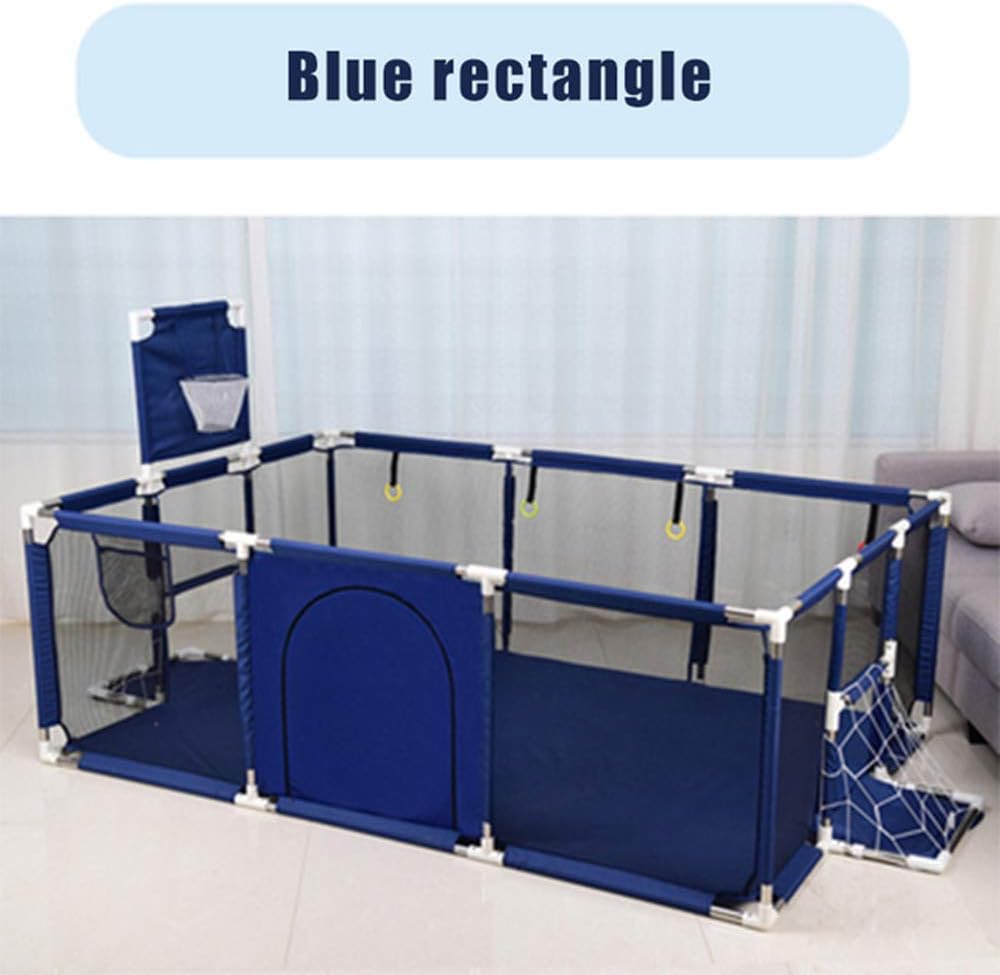 Baby Playpen, Indoor Outdoor Kids Safety Play Space, Learning to Walk, Puzzle Game Center, Anti-Collision Safety Fence, for Children from 6 to 36 Months (Blue)