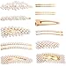 Yaomiao 9 Pieces Hair Pins Artificial Pearl Hair Clips Hair Barrettes for Women and Girls Wedding Party Supplies
