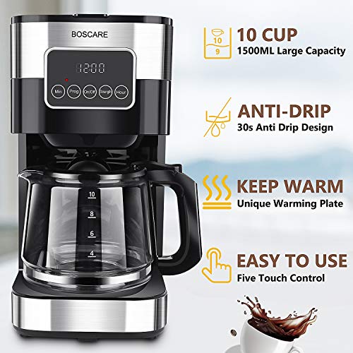 BOSCARE Programmable Coffee Maker, Drip Coffee Maker, Mini Coffee
