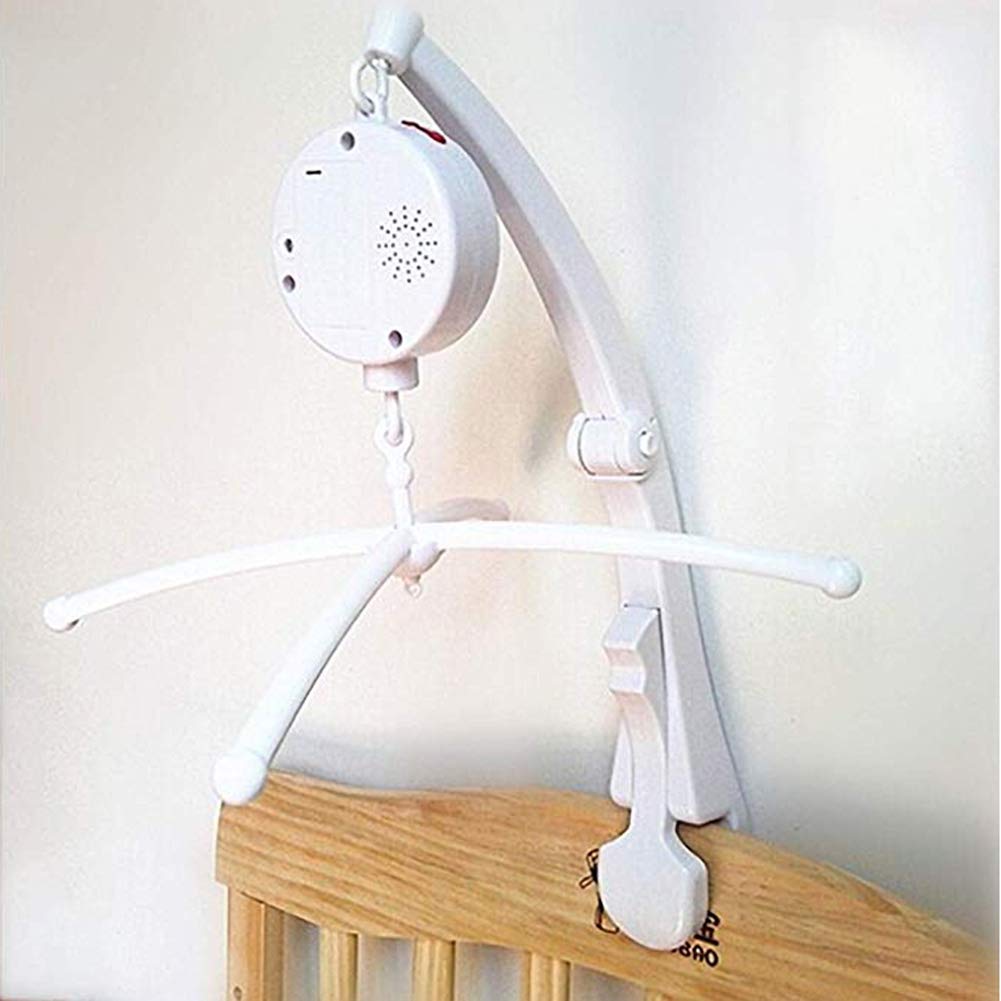 HLEEDUOfenghgoxu Baby Music Mobile arm for Crib Clip Bracket Clip on Mobile Baby Bed Bell Music Box , White (12 Songs Music Box +Cross+Mobile arm)