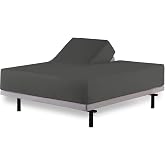 Top Split Queen Fitted Sheet for Adjustable beds, 800 Thread Count 100% Egyptian Cotton Flex Head Queen Fitted Sheet Split Down 30 inches from The Top, Half Split Queen Fitted Sheet Only - Dark Grey