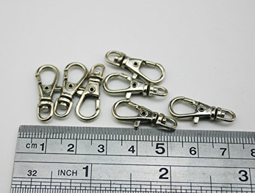 Generic Silvery 0.15 Inches Small Size Lobster Clasp Claw Swivel Eye Lobster Snap Clasp Hook Pack of 30