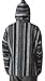 Mexican Baja Hoodie Pullover Jerga Drug Rug Sweater - Grey Black (Large)