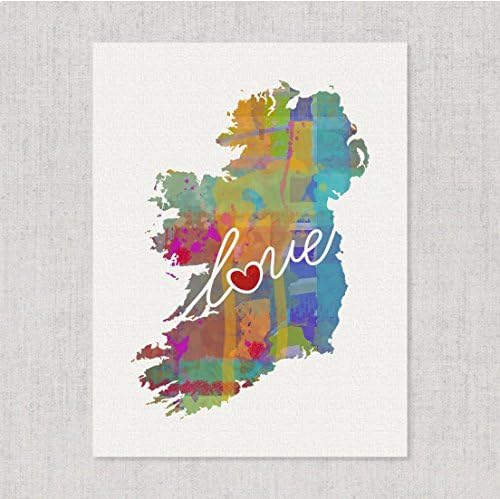 Ireland Love - An Unframed Watercolor-Style Wall Art Print on Fine Art Paper