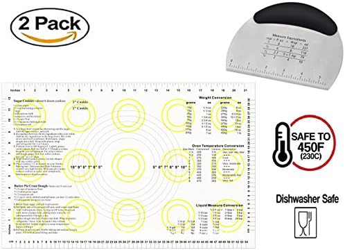 Macaron Silicone Mat &amp; Dough Cutter Pack, Ex-large Oven Baking Mat Sheet Scale Rolling Dough Mat Non-stick Confectionery Tools