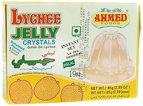 Ahmed halal jello vegetarian crystal jelly, lychee, 85 …