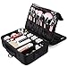 Travel Makeup Train Case, 3 Layers Waterproof Big Travel Makeup Bag Cosmetic Organizer with Adjustable Dividers