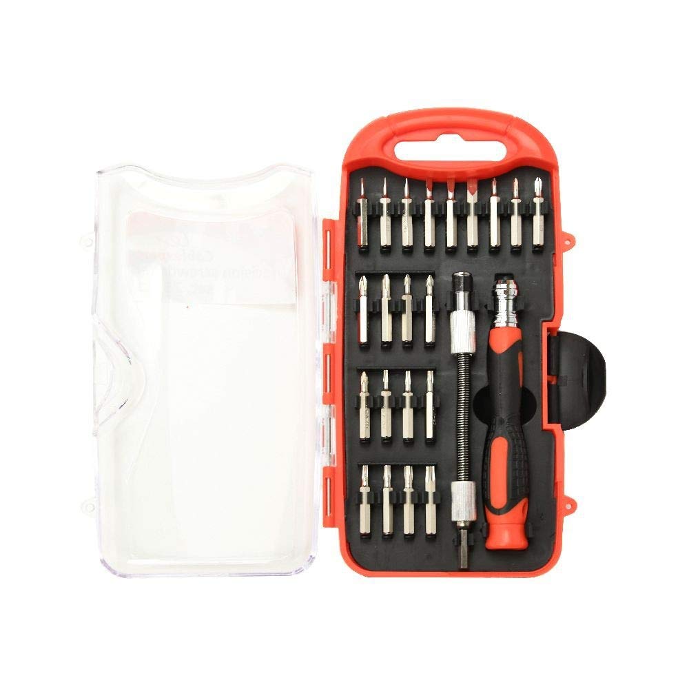 Gembird Precision Screwdriver Set, 23 Pieces – Screwdriver (23 Pieces, 190 mm, 105 mm, 30 mm, Black/Orange)