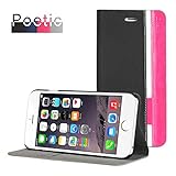 iPhone 6 / iPhone 6S Case - Poetic iPhone 6 / iPhone 6S Case [FlipBook Series] - [Lightweight] [Professional] PU Leather Protective Flip Cover Case for Apple iPhone 6 (2014)/iPhone 6S (2015) Black/Magenta (3 Year Manufacturer Warranty From Poetic)