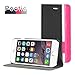 iPhone 6 Plus / iPhone 6S Plus Case - Poetic iPhone 6 Plus / iPhone 6S Plus Case [FlipBook Series] - [Lightweight] [Professional] PU Leather Protective Flip Cover Case for Apple iPhone 6 Plus (2014)/iPhone 6S Plus (2015) Black/Magenta (3 Year Manufacturer Warranty From Poetic)