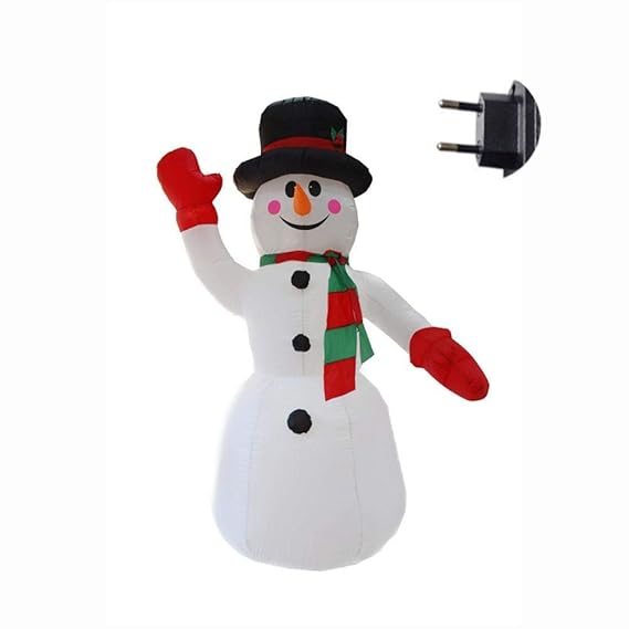 Aufblasbarer Schneemann Weihnachtsmann Aufblasbar 240cm Deko Schneemann Weihnachten für Garten Wohnzimmer Dekoration mit Ventilator