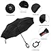 Double Layer Wind Proof, Hippih UV Proof Reverse Folding Inverted Umbrella Travel Umbrella with C Shape Handle and Carrying Bag