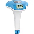 RINMEE Solar Digital Pool Thermometer Floating, Large Easy-to-Read Screen Display and Bold Numbers, High Accuracy and Wide Measuring Range for Swimming Pool, Spa, Hot Tub, Ice Bath, Fish Pond