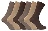 6 Pack Mens 100% Cotton Non Binding Loose Top Lightweight Ribbed Dress Socks (7-12 US, TSFD02)