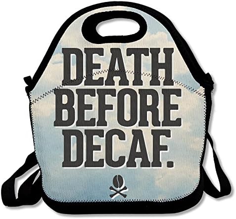 Death Before Decaf Large &amp; Thick Insulated Tote LunchÂ Tote With Containers Lunch Bag For Men Women Kids Art Of Lunch