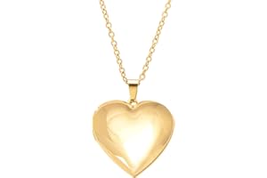 Paialco Stainless Steel Heart Shaped Locket Pendant Necklace for Women